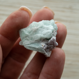 Indicolite Tourmaline with Lepidolite Thumbnail Specimen