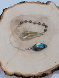 Citrine and Smokey Quartz Dew Drop Pendulum