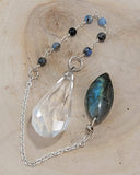 Quartz and Kyanite Dew Drop Pendulum