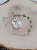 Quartz and Peridot Dew Drop Pendulum