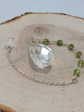 Quartz and Peridot Dew Drop Pendulum