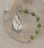 Quartz and Peridot Dew Drop Pendulum