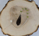Smokey Quartz and Peridot Dew Drop Pendulum