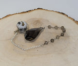 Smokey Quartz and Sphalerite Dew Drop Pendulum