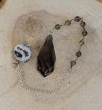 Smokey Quartz and Sphalerite Dew Drop Pendulum