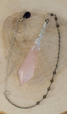 Rose Quartz and Smokey Quartz Celestial Prism Pendulum