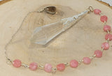 Quartz and Rhodochrosite Celestial Prism Pendulum