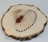 Red Jasper and Black Chalcedony Celestial Prism Pendulum