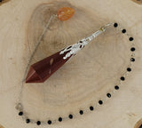 Red Jasper and Black Chalcedony Celestial Prism Pendulum