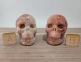 3" Rose Pink Ocean Jasper Skull