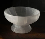 Hand-Carved Selenite Bowl With Stand - Old Souls Outpost