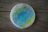 Hand Painted All Seeing Eye Etched Selenite Charging Plate - Old Souls Outpost