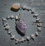 Native Spirit Pendulum I - Amethyst, Quartz & Carnelian - Old Souls Outpost