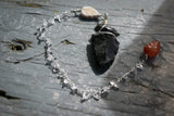 Native Spirit Pendulum II - Obsidian, Howlite, Quartz & Carnelian - Old Souls Outpost