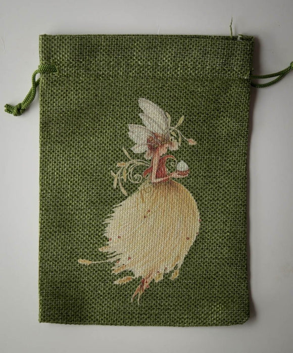 Burlap Autumn Fairy Tarot Bag - Old Souls Outpost 