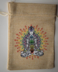 Burlap Chakra Meditation Tarot Bag - Old Souls Outpost 