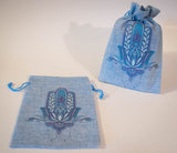 Burlap Embellished Hamsa Tarot Bag - Old Souls Outpost 