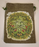 Burlap Green Man Tarot Bag - Old Souls Outpost 