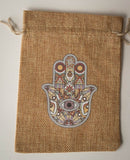 Burlap Hamsa Tarot Bag - Old Souls Outpost 