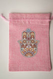 Burlap Hamsa Tarot Bag - Old Souls Outpost 