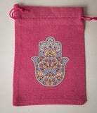 Burlap Hamsa Tarot Bag - Old Souls Outpost 