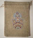 Burlap Hamsa Tarot Bag - Old Souls Outpost 