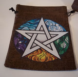 Burlap Pentacle Tarot Bag - Old Souls Outpost 