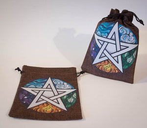 Burlap Pentacle Tarot Bag - Old Souls Outpost 