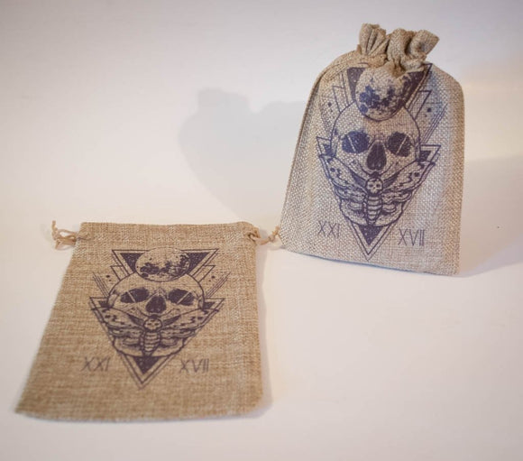 Burlap Skull Tarot Bag - Old Souls Outpost 