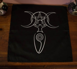 Triple Moon Spiral Goddess Altar Cloth - Old Souls Outpost 