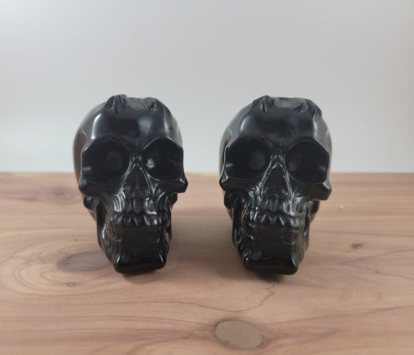 Unique Black Obsidian Skull Carving