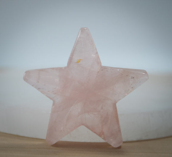 Rose Quartz Star Carving